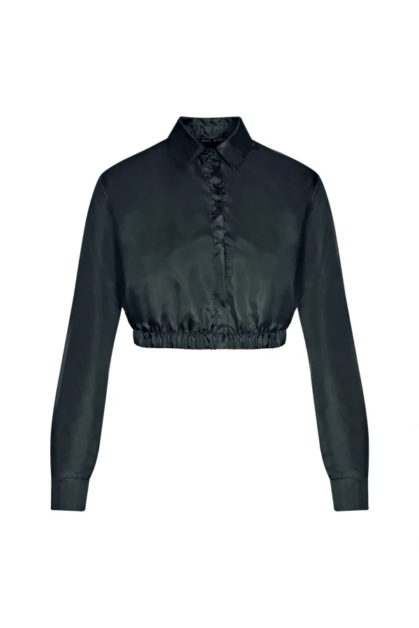 JS ED1 MD0002 CROP SHIRT BLACK