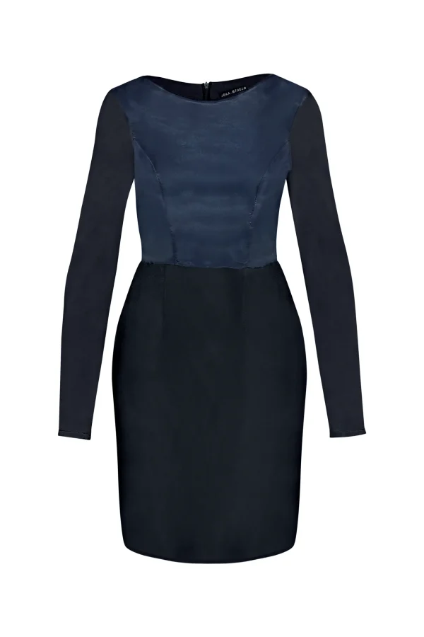 JS ED1 MD0015 SHIFT DRESS BLUE/BLACK
