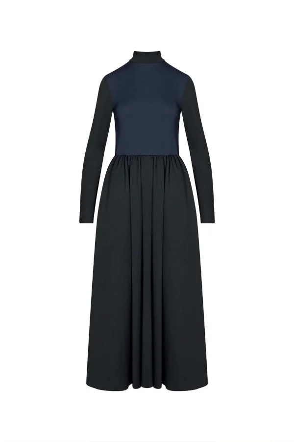 JS ED1 MD0017 MAXI DRESS BLUE/BLACK