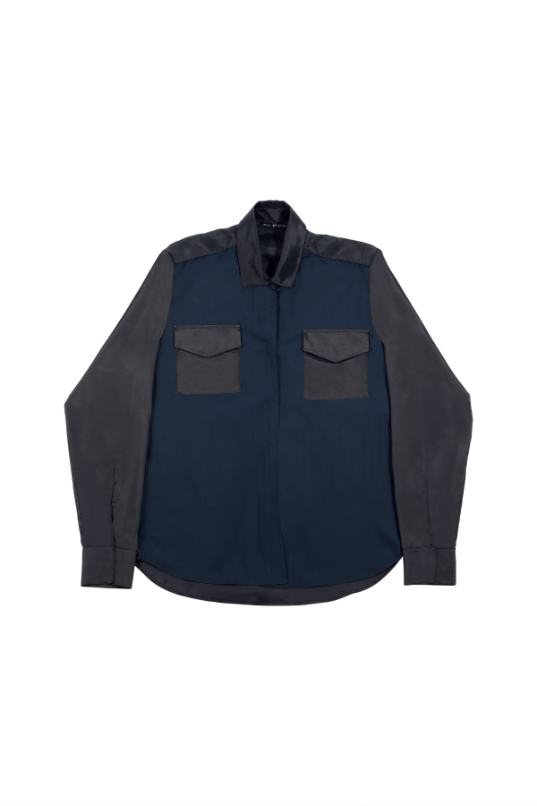 JS ED1 MD0024 SHIRT VISC BLUE/BLACK
