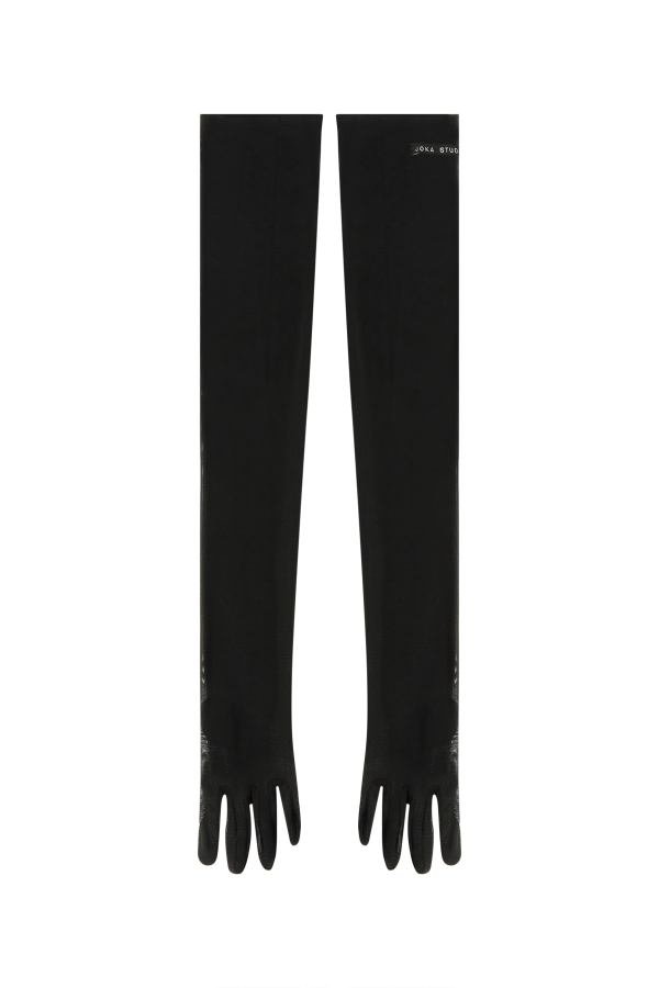 JS ED1 TM0003 GLV LONG SHEER BLACK