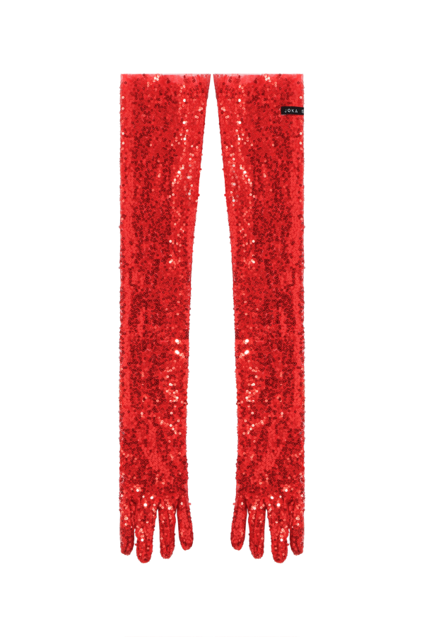 JS ED1 TM0007 GLV SEQUIN RED
