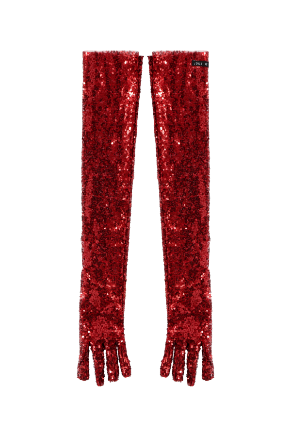 JS ED1 TM0009 GLV SEQUIN BURGUNDY