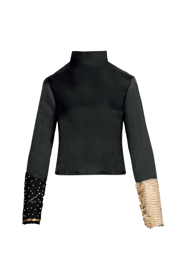 JS ED1 LACE007 TOP BLACK